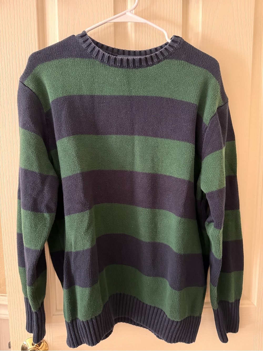 Brandy Melville Classic Striped Crewneck Sweater - Green & Navy